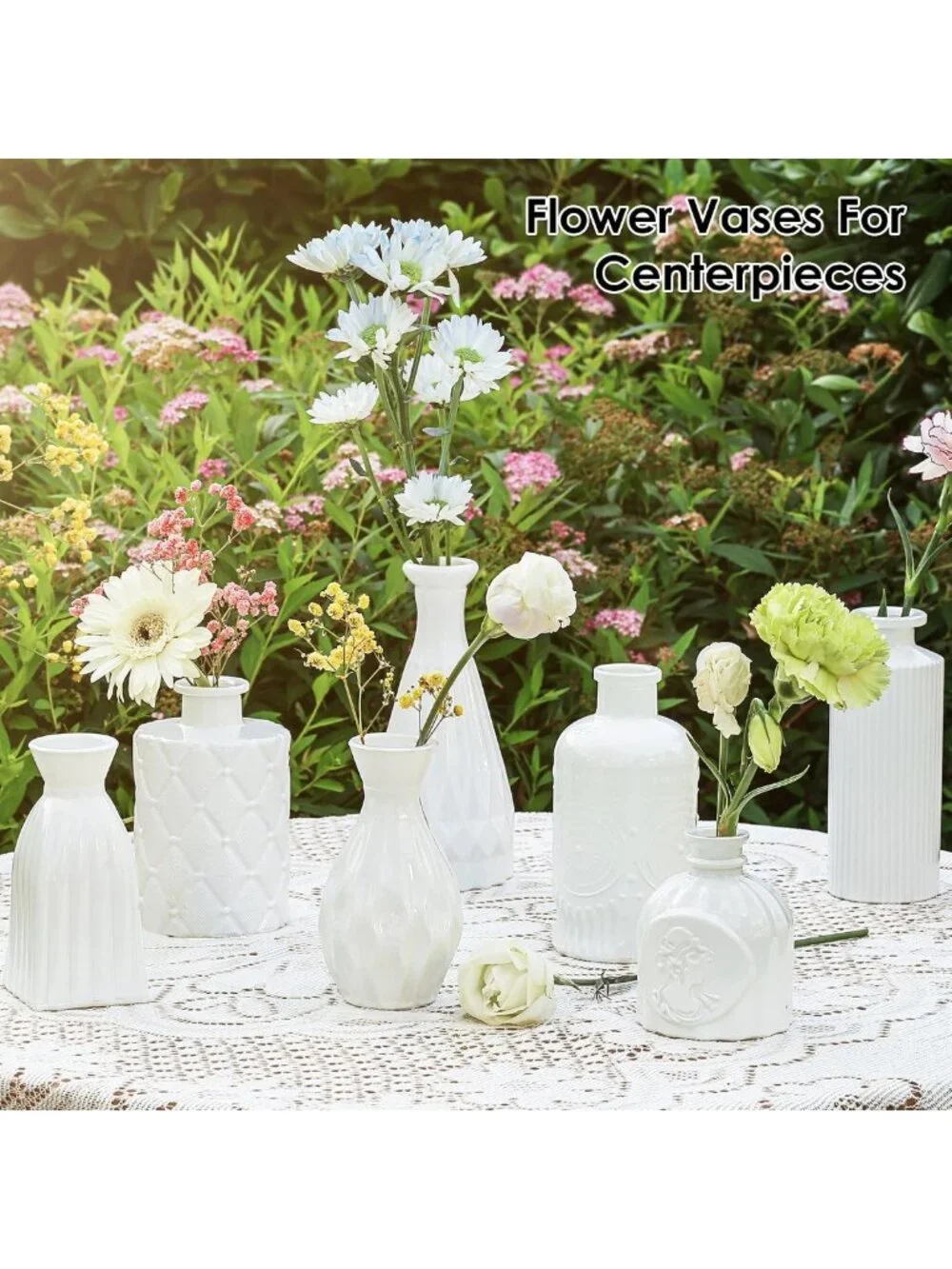 Set of 10 Vintage Mini Amber Glass Bud Vases for Weddings & Home Decor